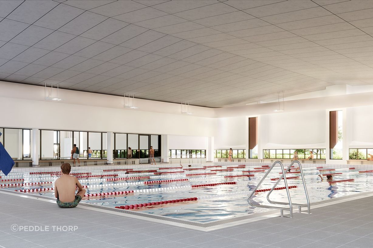 The 25-metre indoor, heated pool.