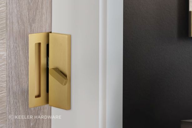 A new innovative barn door privacy lock.