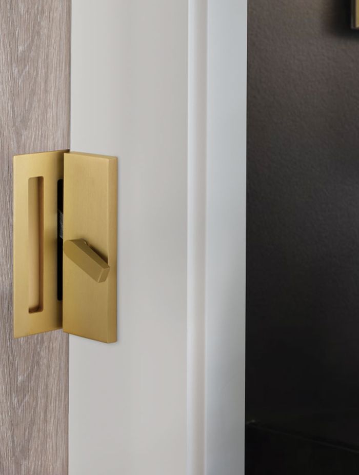 A new innovative barn door privacy lock.