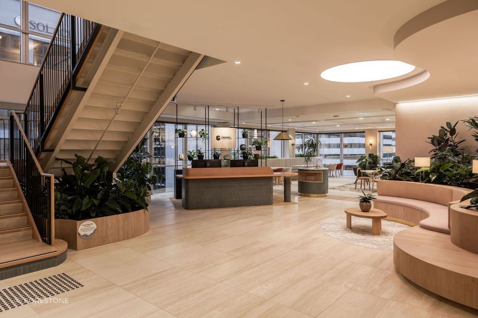 The spectacular and welcoming interior of Cromwell Property Office done by Gray Puksand.