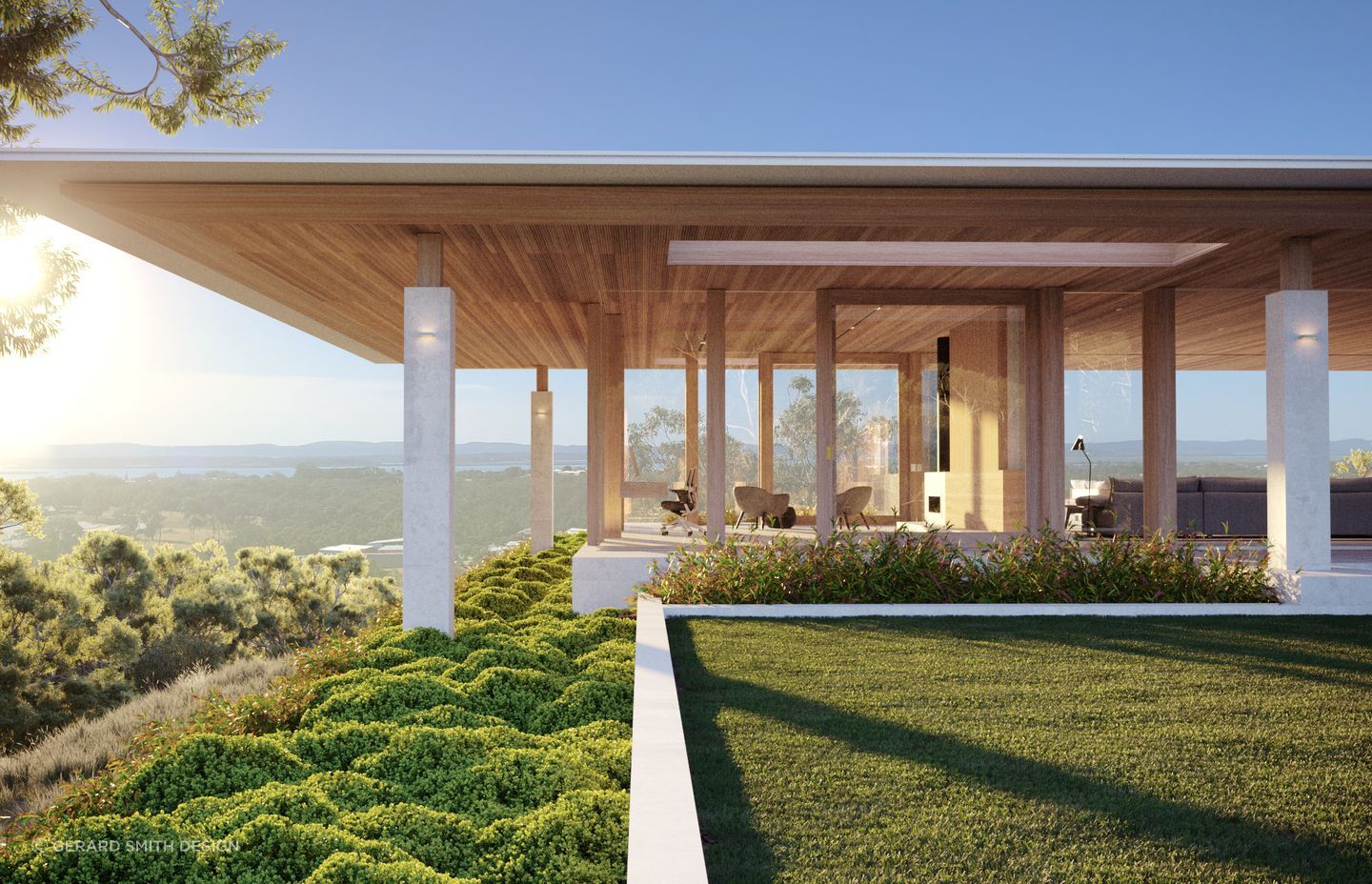 The Nest sits majestically atop the beautiful site.