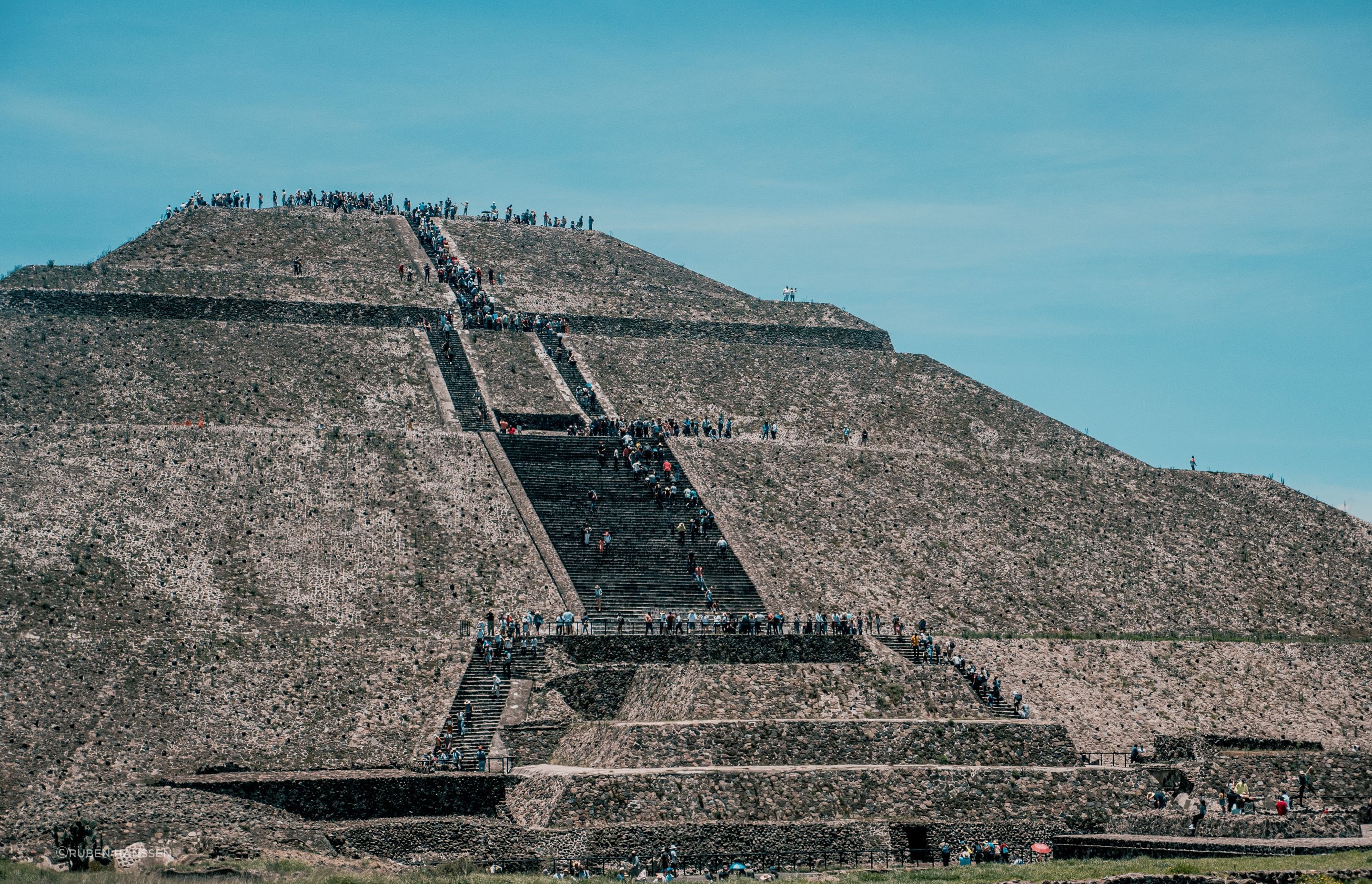 The Pyramid of the Sun in Mexico was built with Adobe bricks