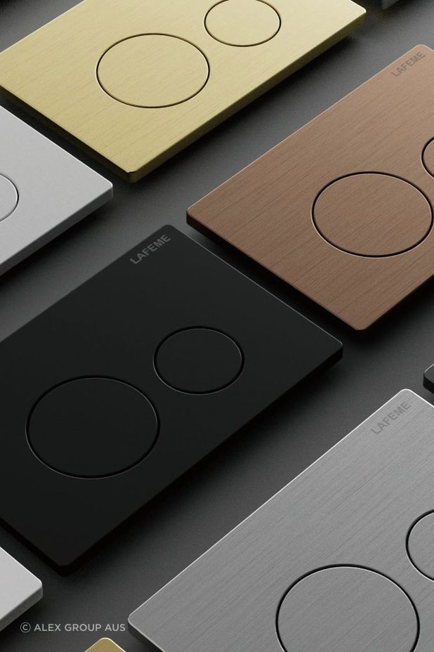 Coloured flush plates to suit any bathroom style.