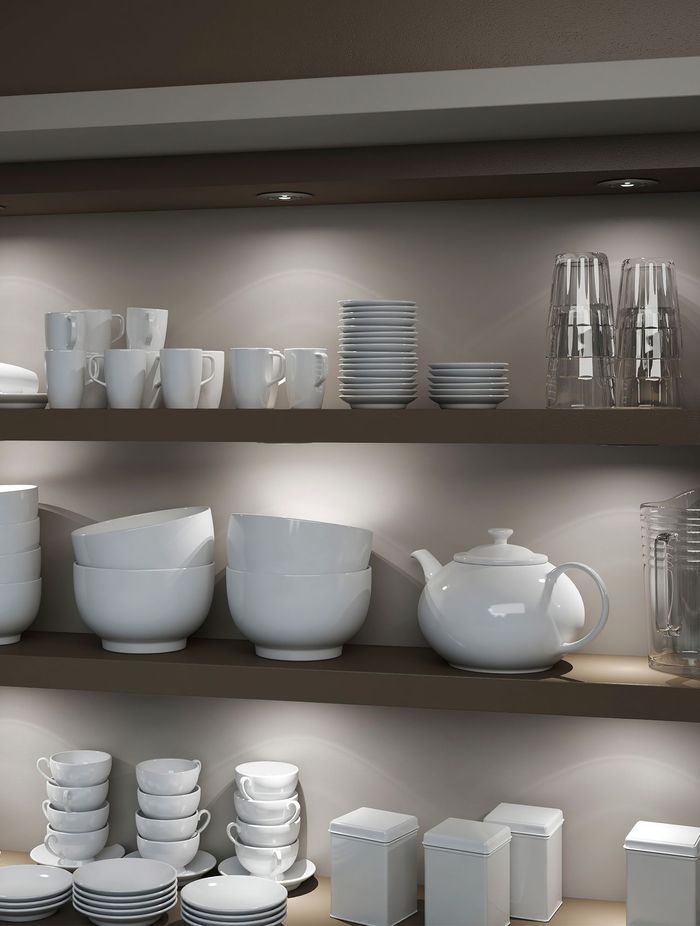 LED lights, like those featured in Magic Lighting
by Hettich are infinitely versatile for all sorts of applications.