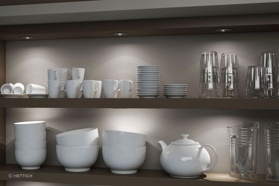 LED lights, like those featured in Magic Lighting
by Hettich are infinitely versatile for all sorts of applications.