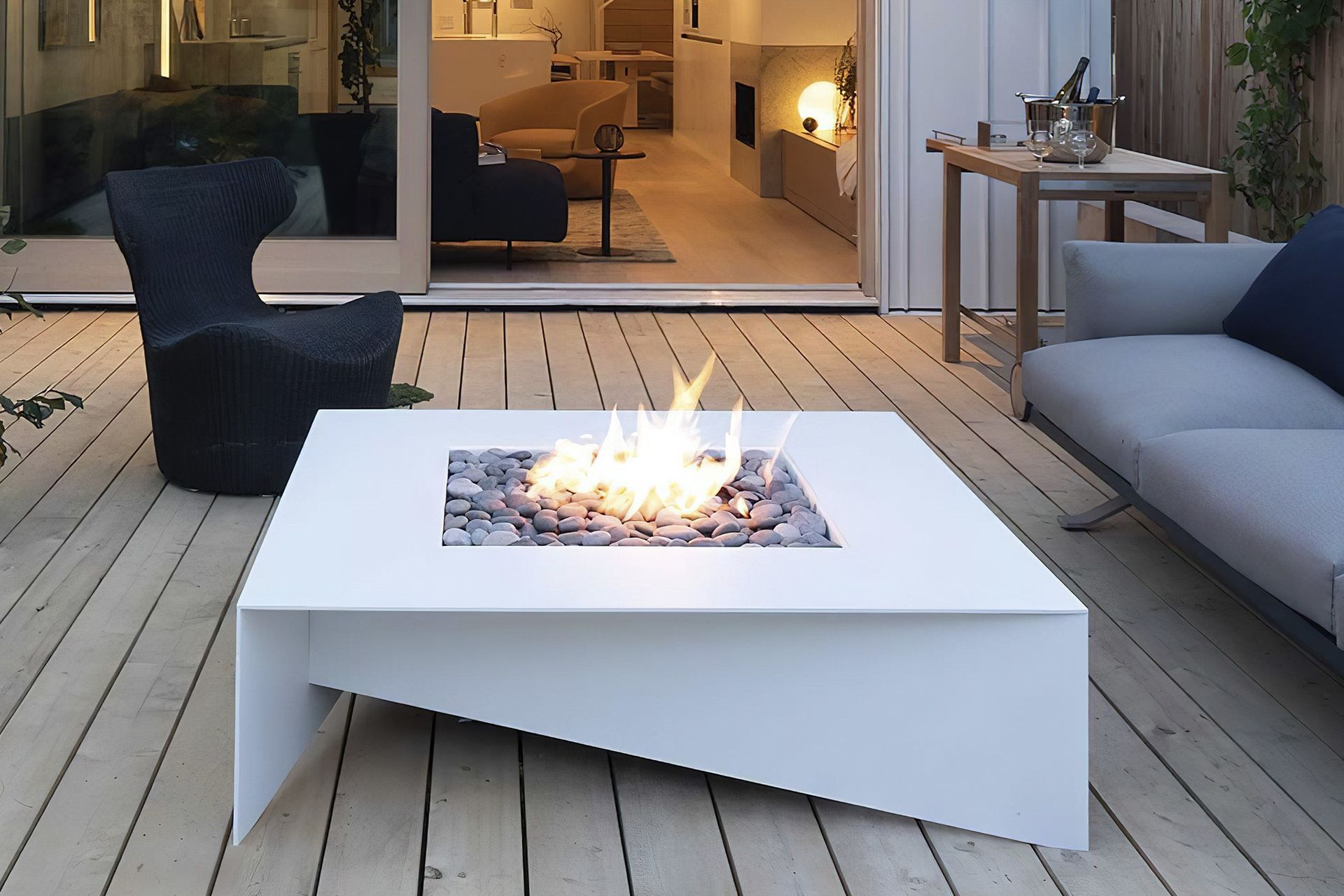 The drama of a fire pit, like the Fold Fire Table, is hard to top