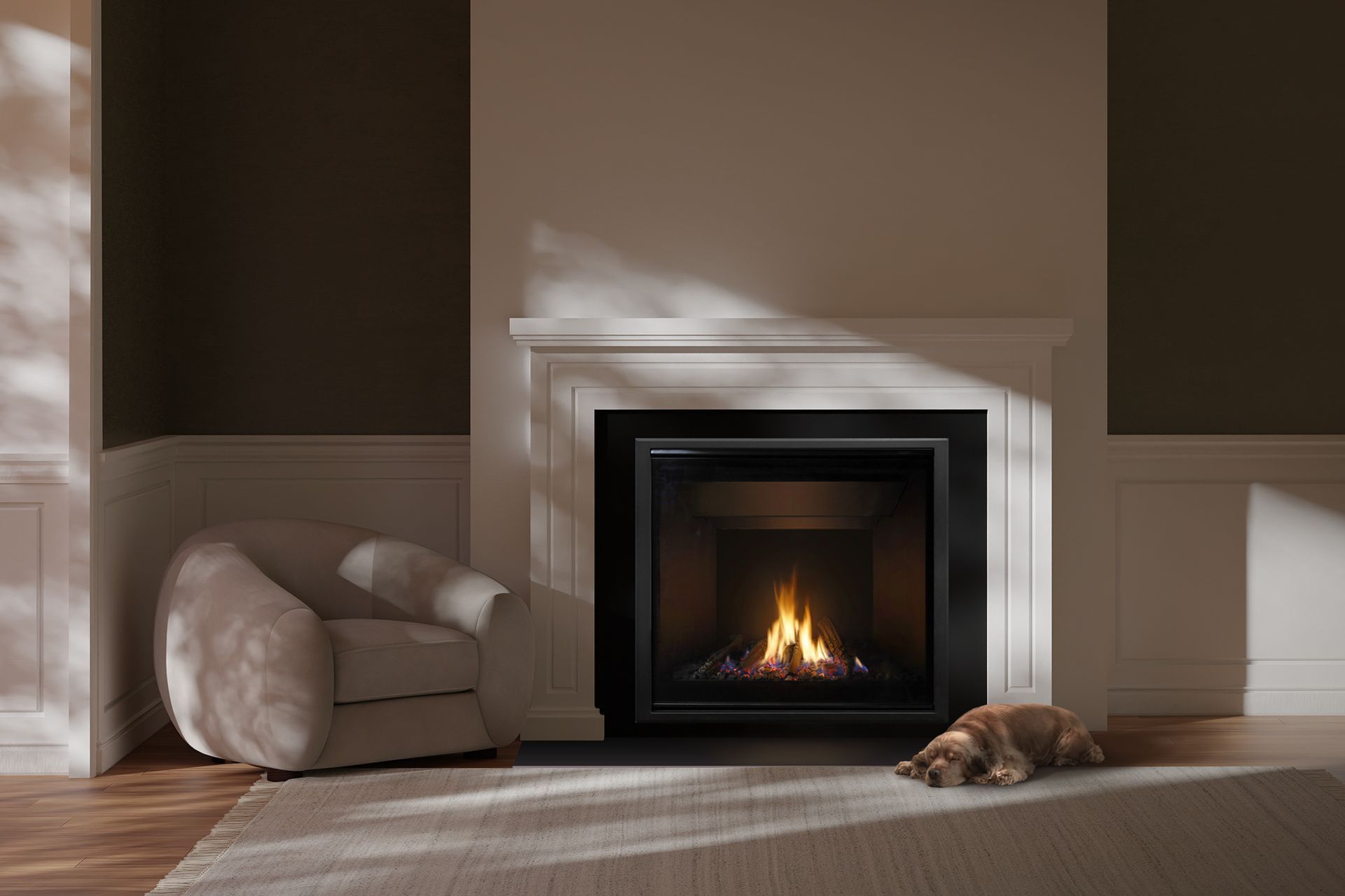 Escea's traditional built-in gas fireplace to add comfort to your home.
