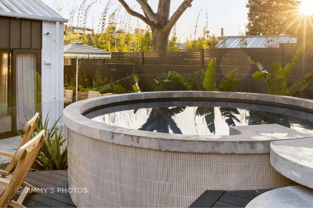 The Block's Kyle and Leslie opted for a Plungie Arena in Mediterranean Blue.