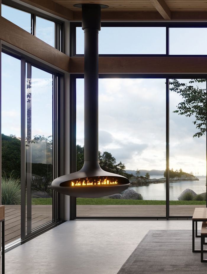 Naked Flame Curve-120 Gas Fireplace is great modern addition to any home to add a dramatic feature to your living space.