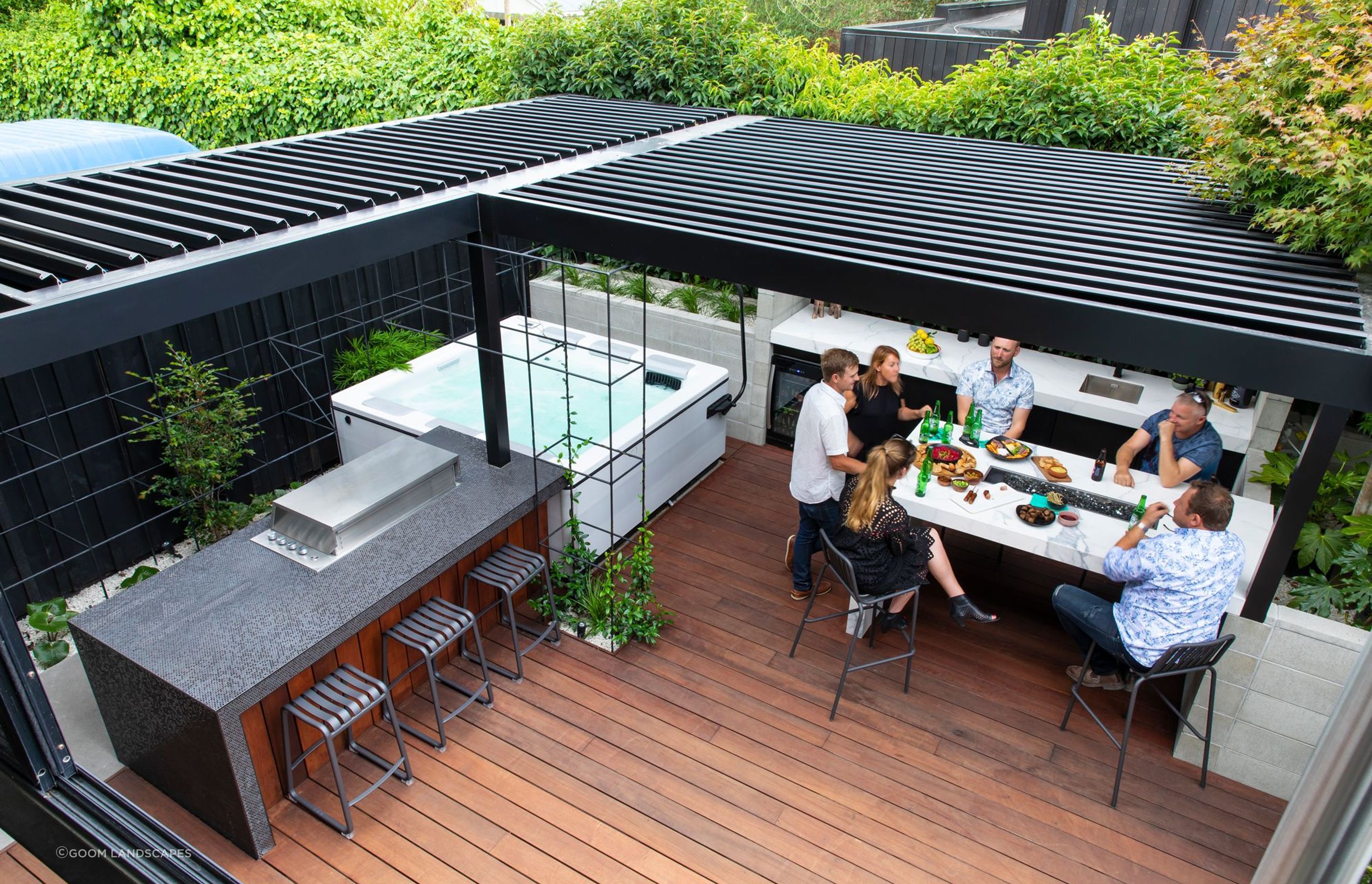 This urban retreat by Goom Landscapes shows the vibrancy of purpleheart decking
