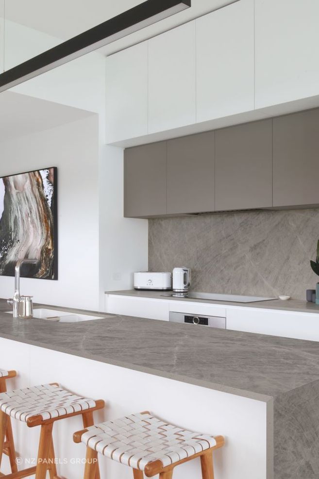 "Composite stone is cold to the touch, replicating the look and feel you expect from stone."
