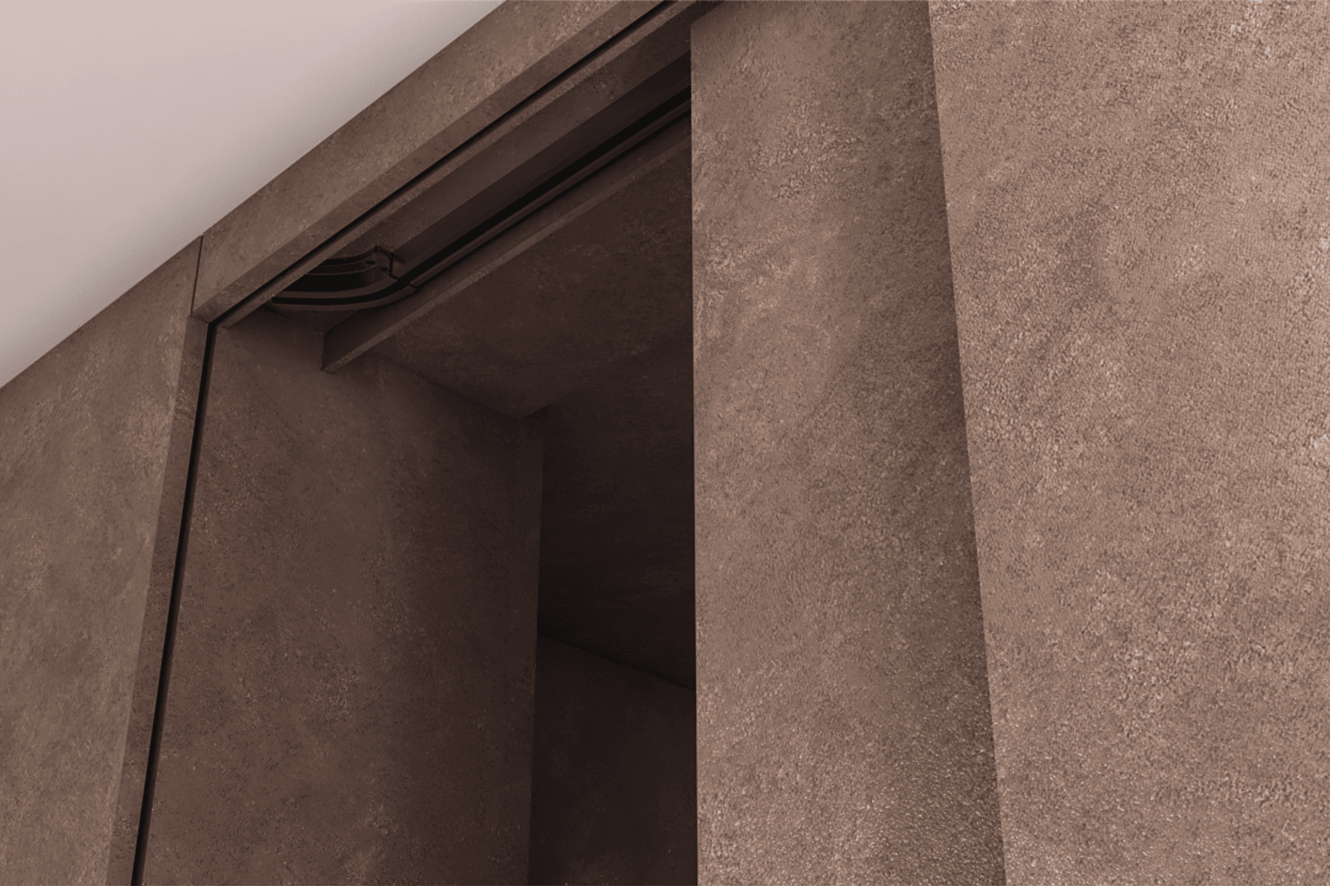 The top-hung functionality ensures there is no hardware sitting on or in the floor that can interrupt the opening.