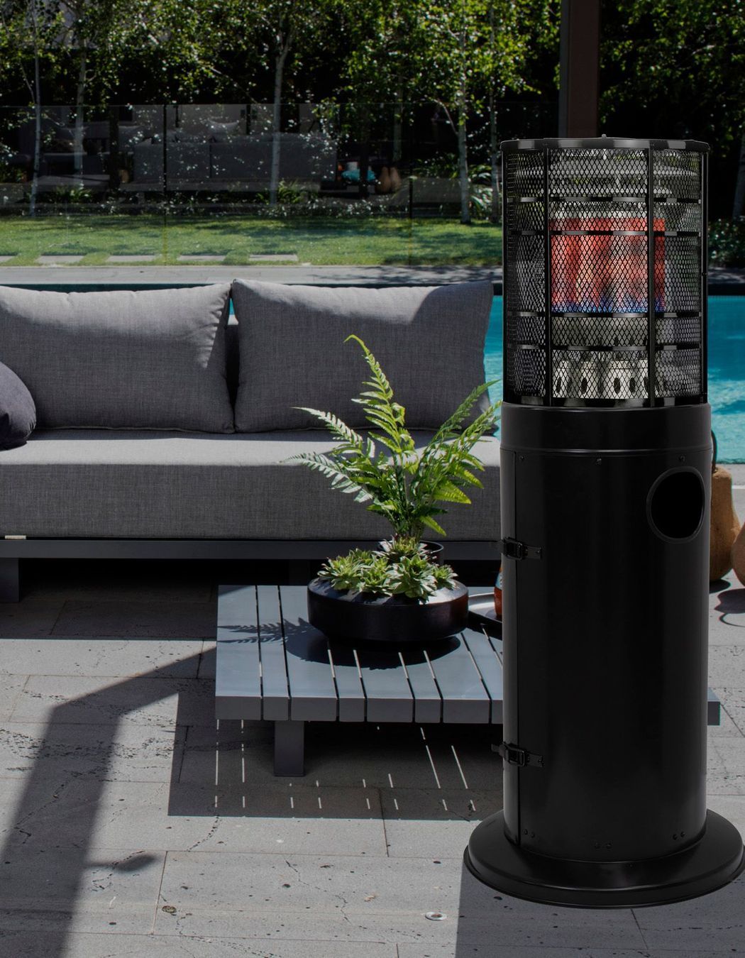 The versatile Gasmate Stellar Black Area Heater by Sitro Group Australia.