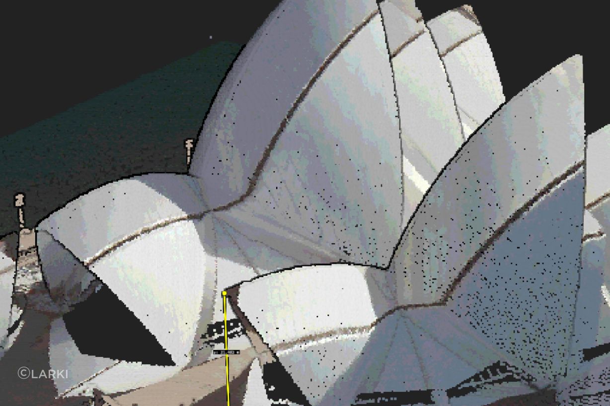 The Sydney Opera House using 3D Aerial Point Cloud by LARKI.