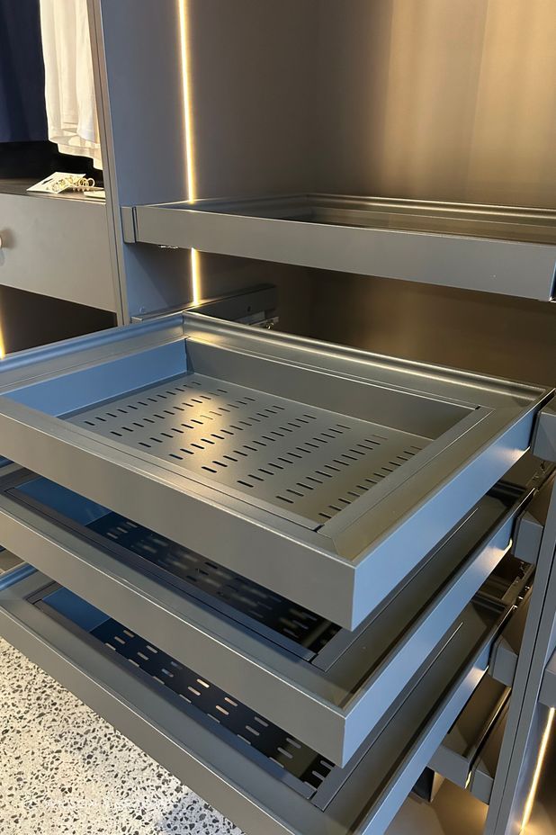 The SIGE Kaos Wardrobe System can be customised to your storage needs.