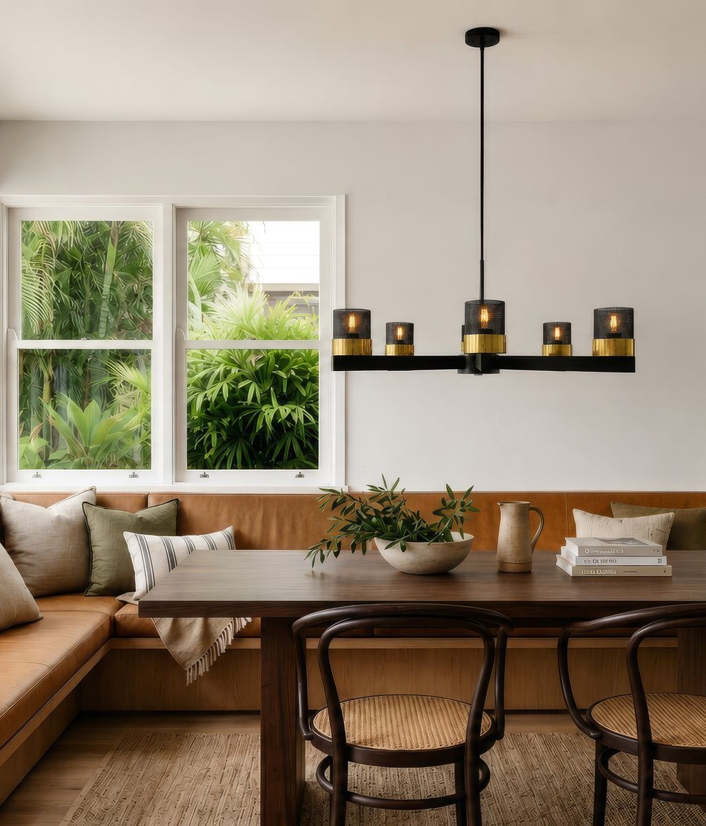 The new chandelier balancing industrial edge with decorative warmth