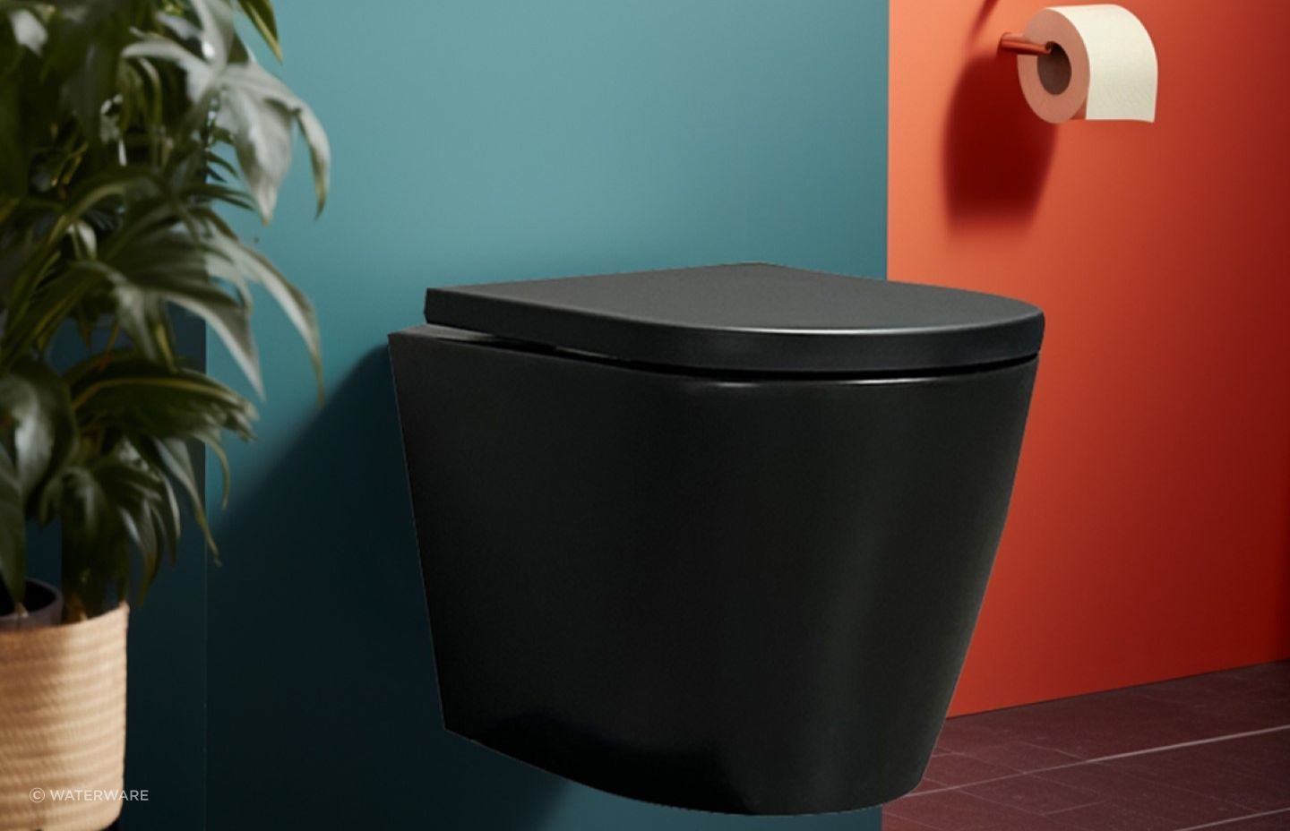 The bold and beautiful Boston Wall Hung Toilet in matte black is perfectly suited to small bathrooms and large spaces alike.