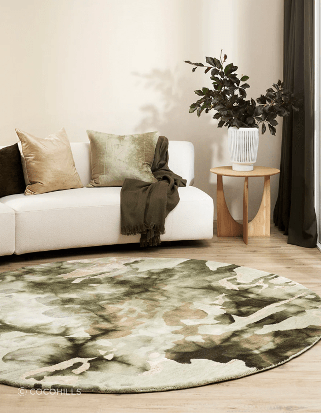The Fayette round rug by Baya, available at Coco Hills.