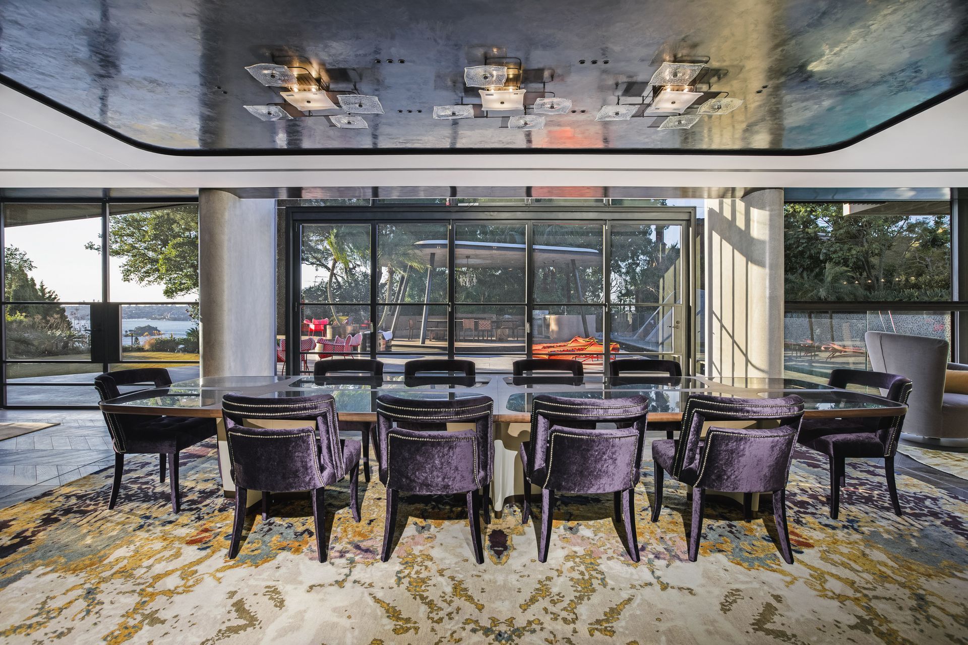 Open-plan living areas are perfectly suited for layered lighting