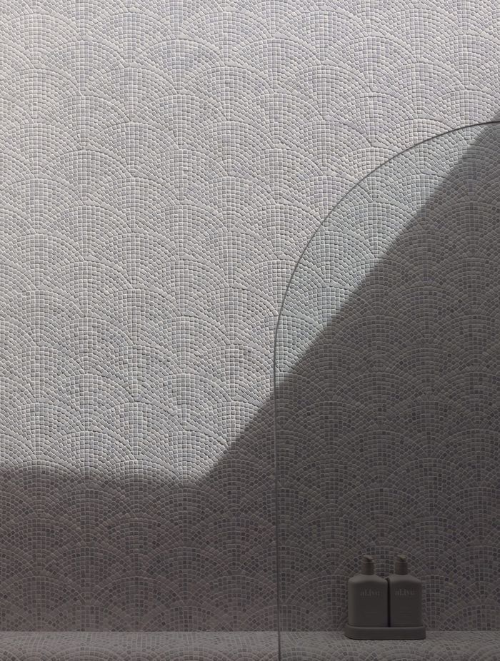 Perini Tiles uses the Piccolo Fan Thassos Tiles for the 'Elliot Avenue - Maxwell Built' Project