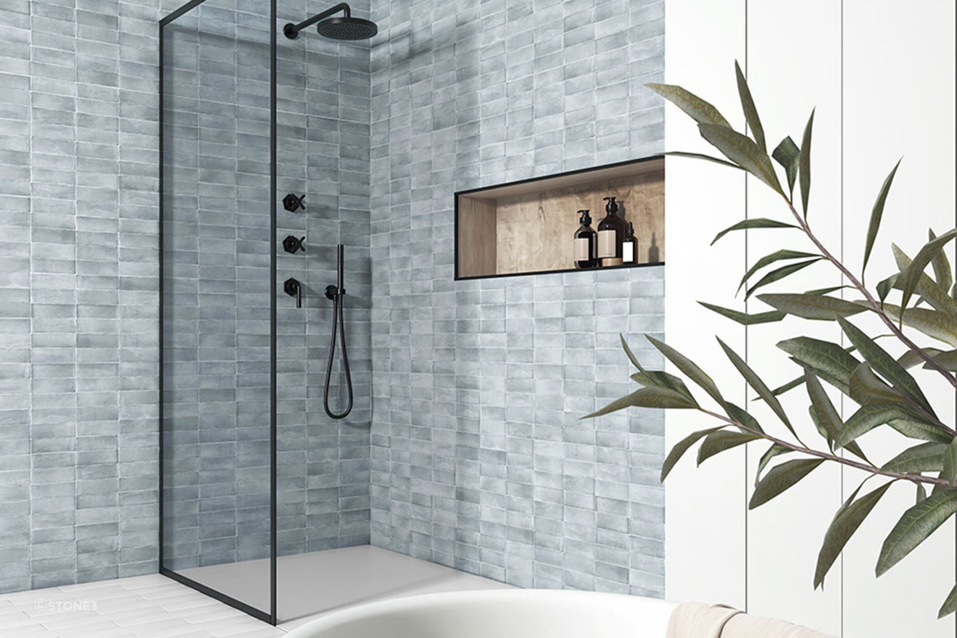 The Coco gloss subway tile in blue grass | Stone3