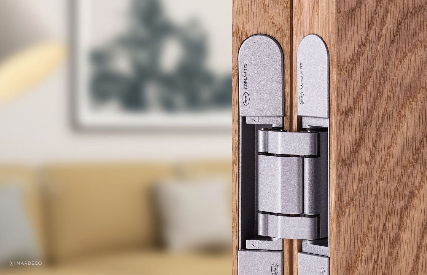 Mardeco's streamlined Coplan B hinge.