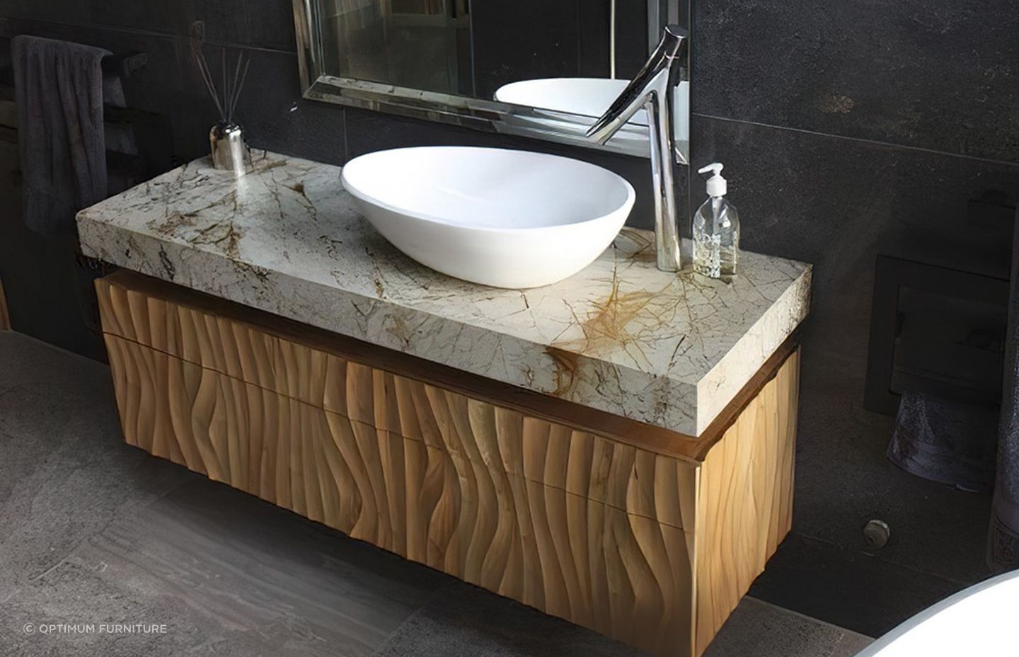 A custom made option like this immaculate vanity by Optimum Furniture is a sure-fire way to get something that is truly unique