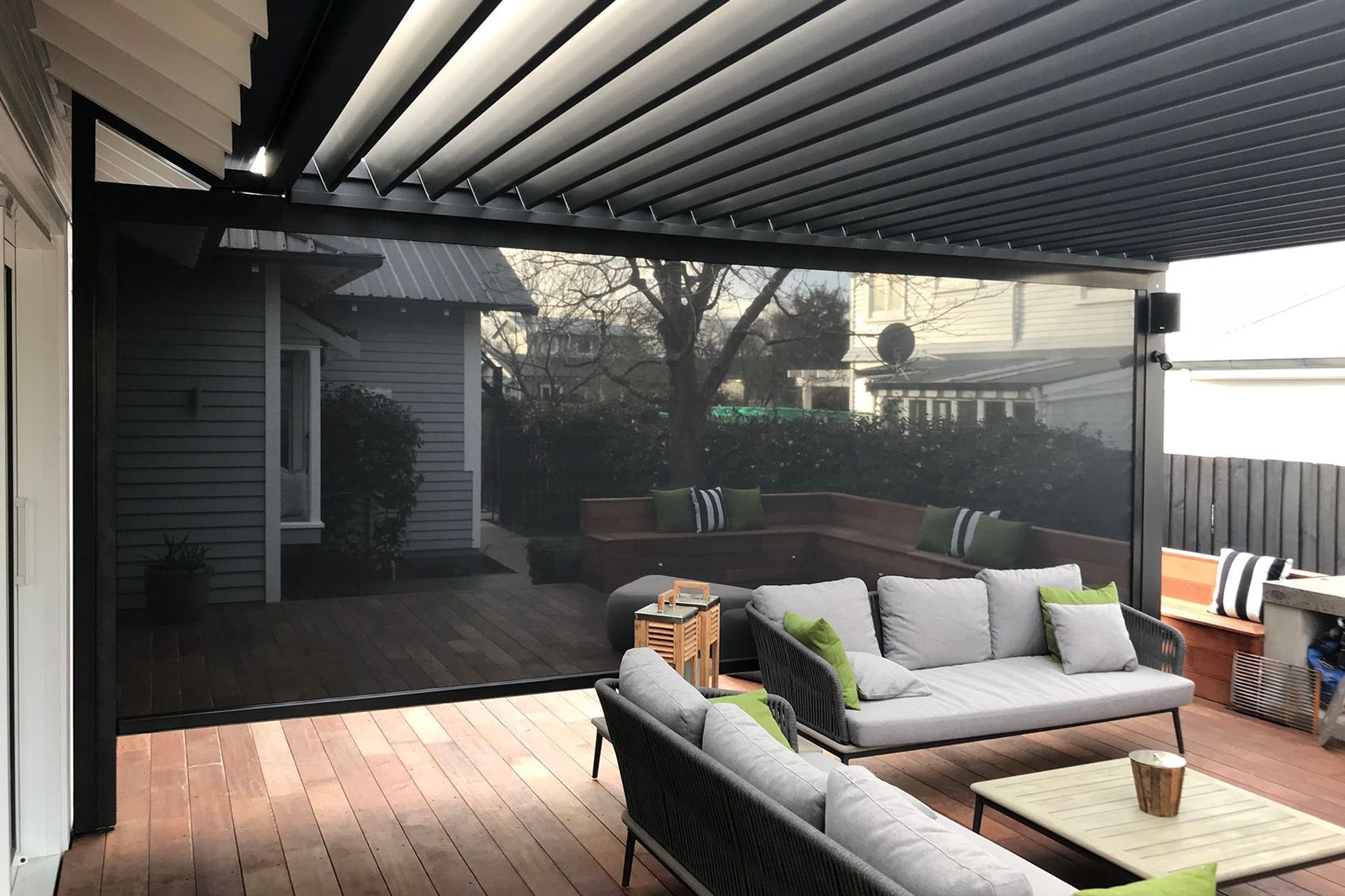 Motorised options like Securo® Max Roller Blind add superior convenience and more to an outdoor living space