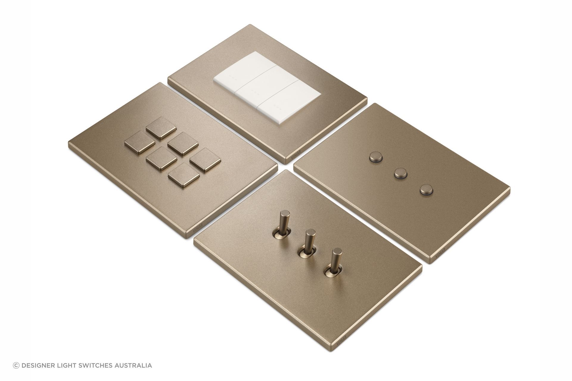 Vimar Eikon Exé Luxury Light Switches Collection (Satin Gold)