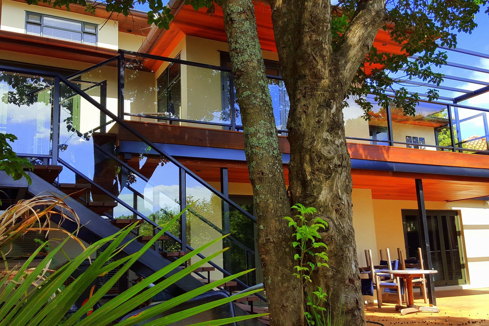 A framed glass balustrade by Provista Balustrade Systems shows how a house can be easily updated.