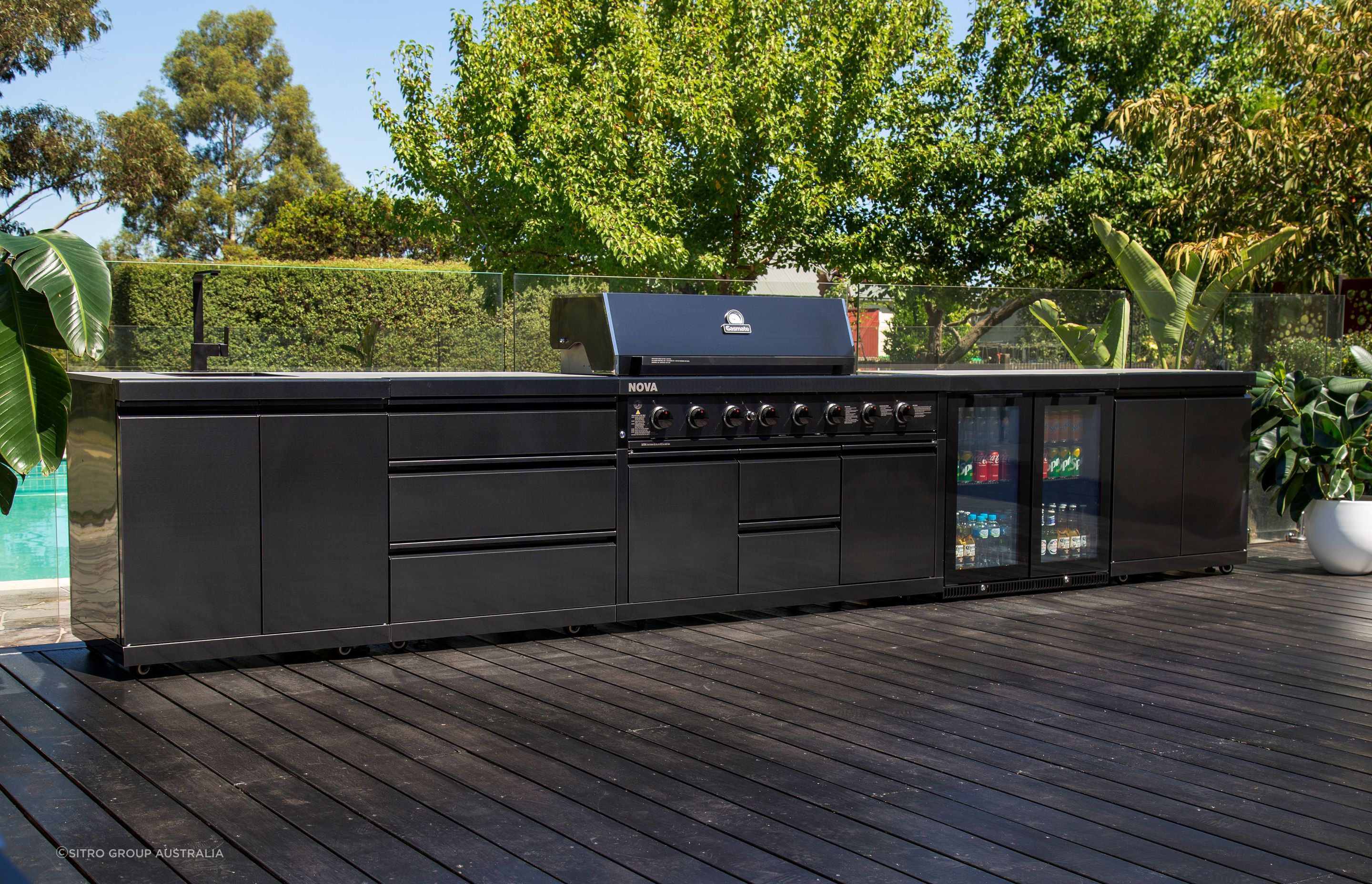 Sitro Group's Gasmate outdoor kitchens are completely modular, allowing customers to choose the BBQ and any of the matching modules individually, depending on size, preference and budget.