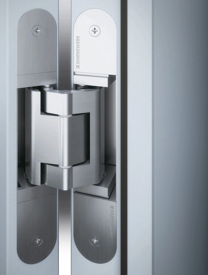 Halliday &amp; Baillie Tectus Concealed Hinge in Silver Matt