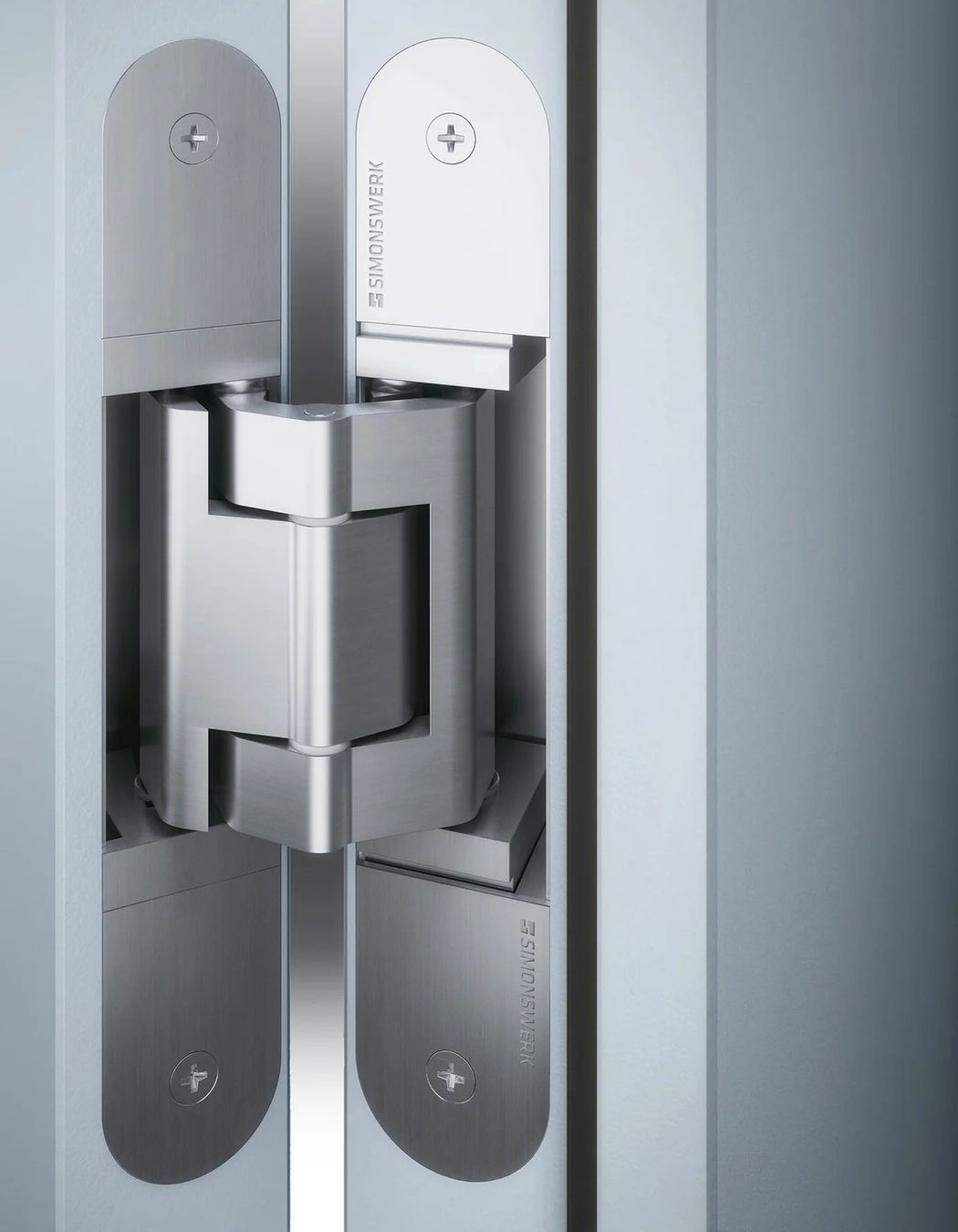 Halliday &amp; Baillie Tectus Concealed Hinge in Silver Matt