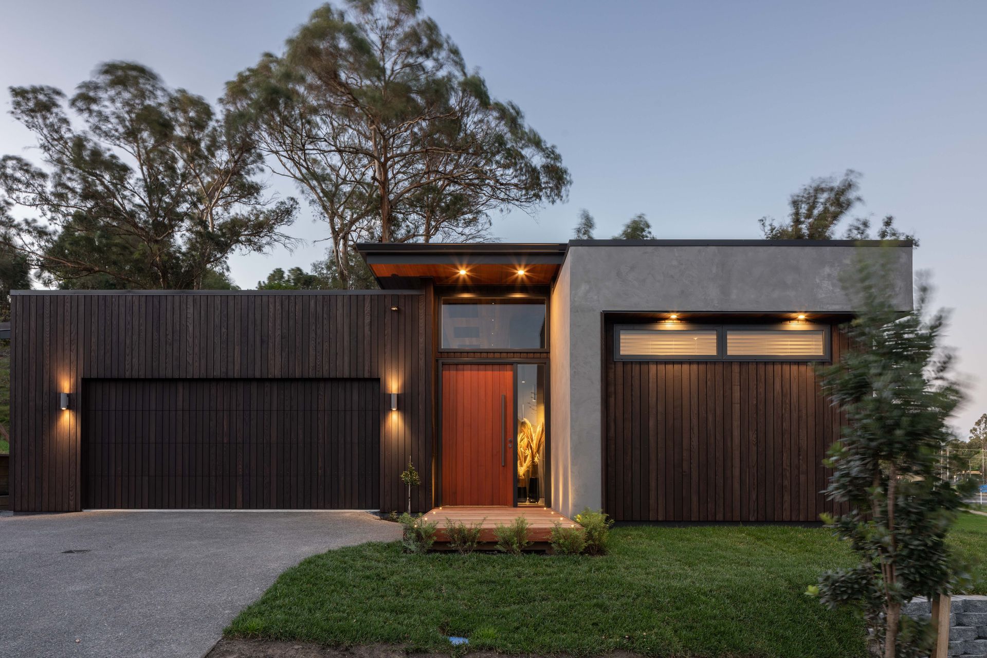Built by Design Builders Hawke's Bay, this stunning architectural home used Thermory Ash cladding when cedar wasn't available, due to supply chain issues.