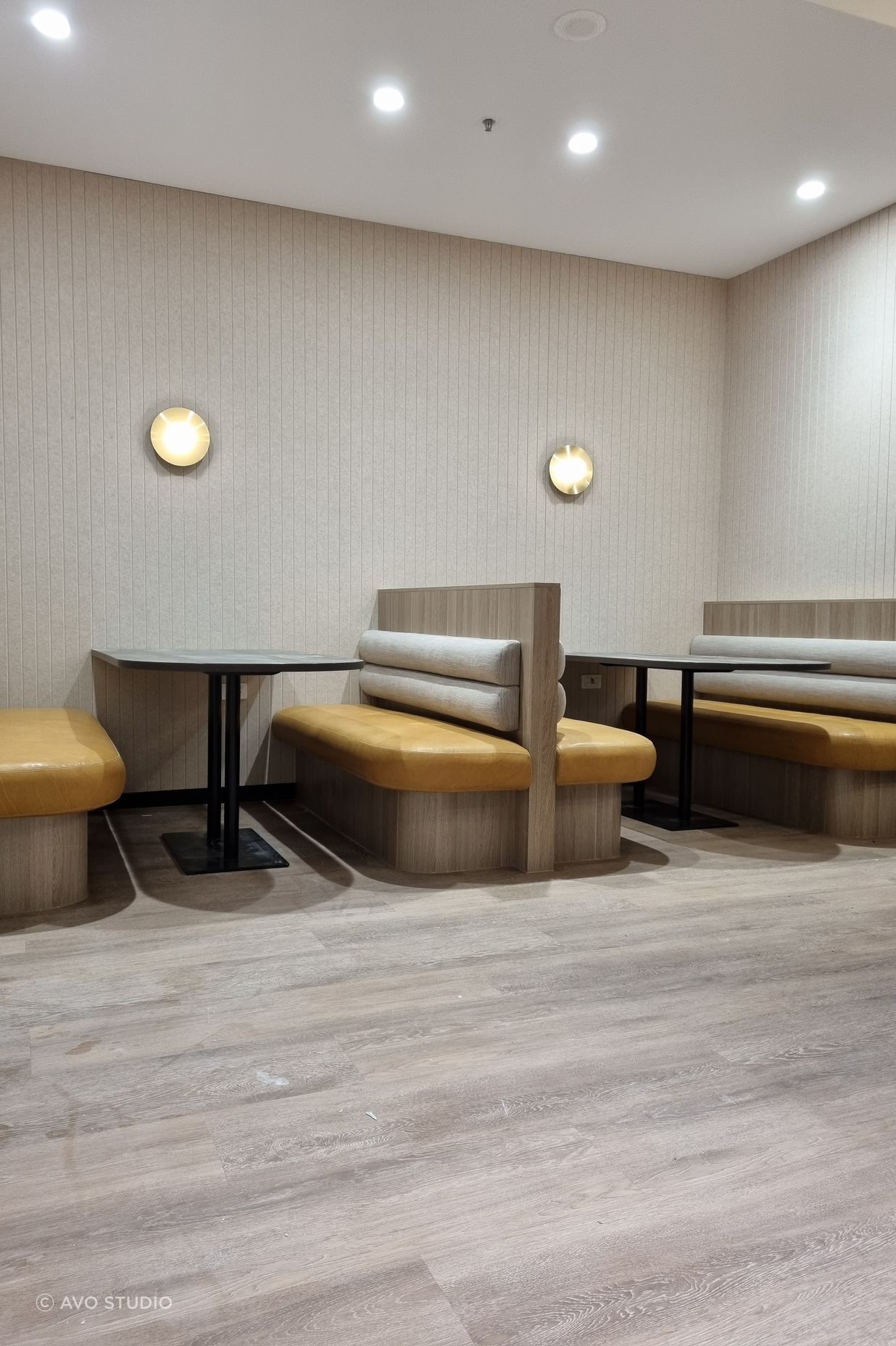Commercial chic custom banquette and booth seating for contemporary spaces
