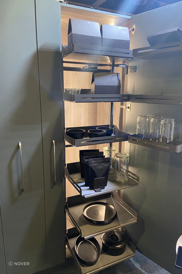 Clever storage solutions with pull-out shelving