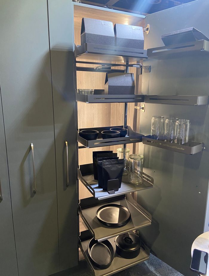 Clever storage solutions with pull-out shelving