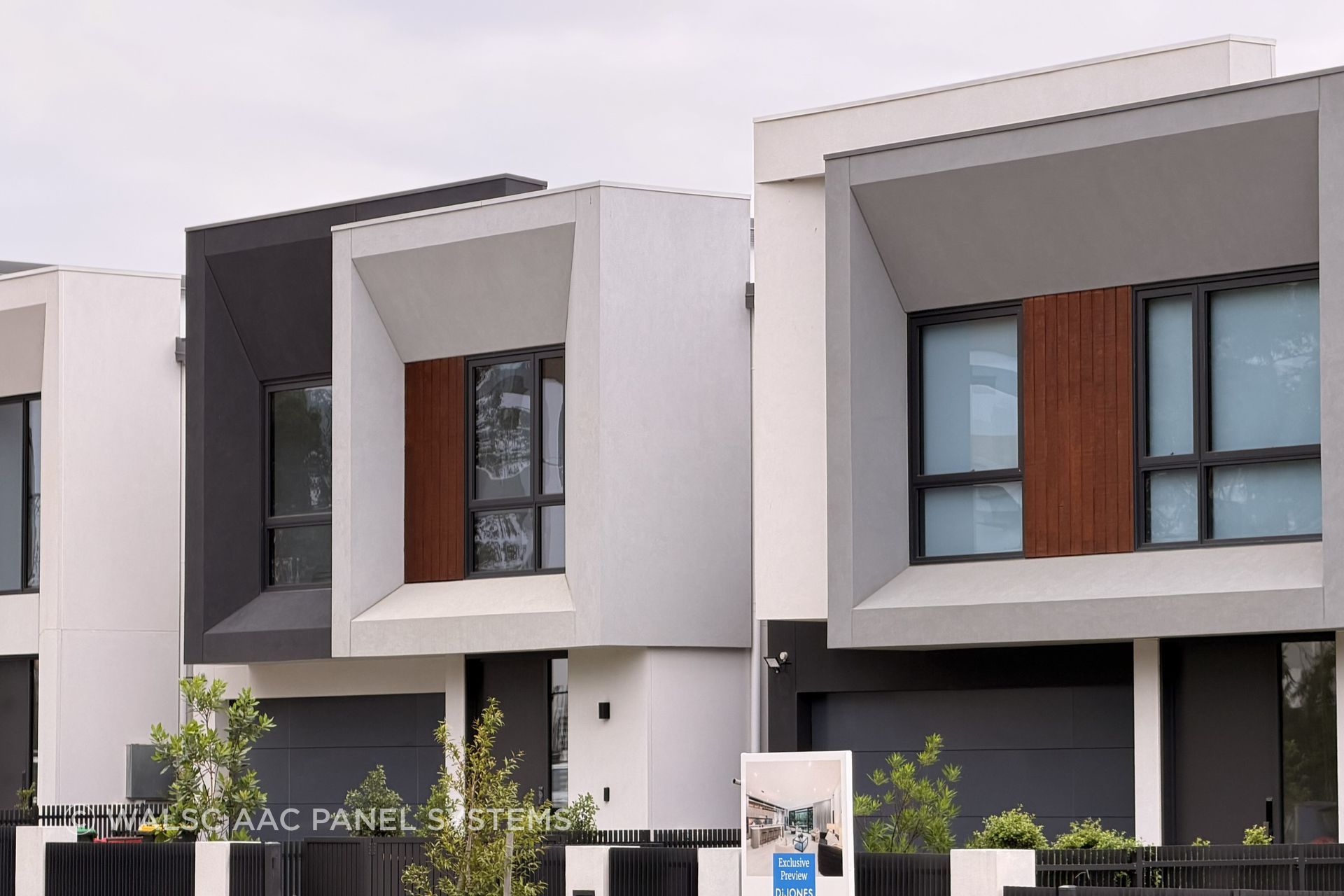 Norwest, NSW residential development with Walsc 50mm External Wall Cladding System, 75mm Pattern Panel and 75mm Flooring System.
