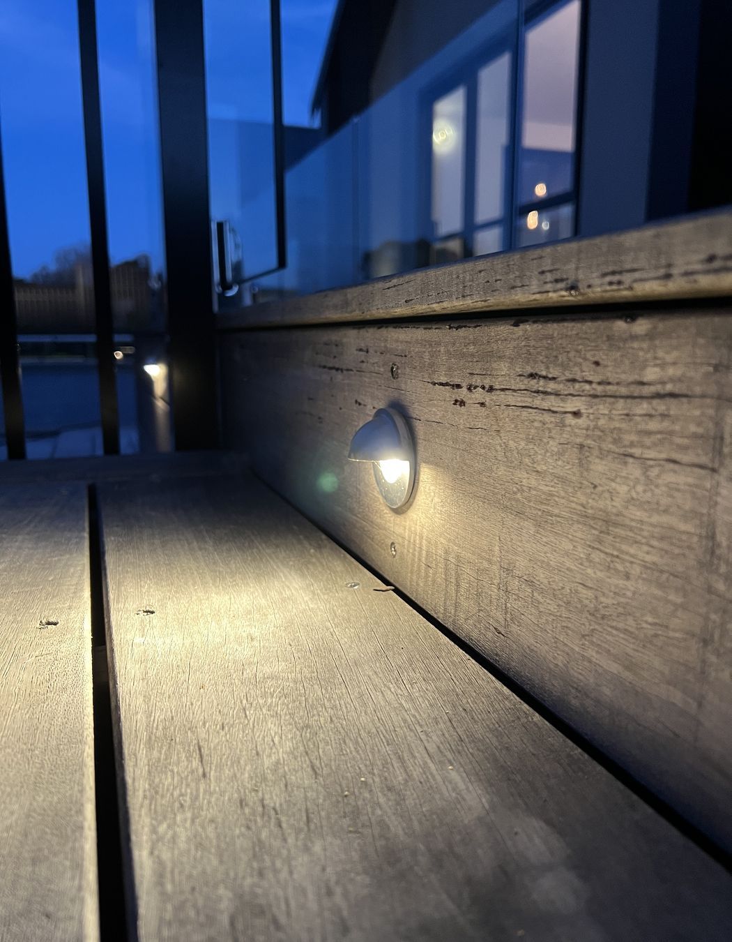 Subtle lighting can help wayfinding outdoors.