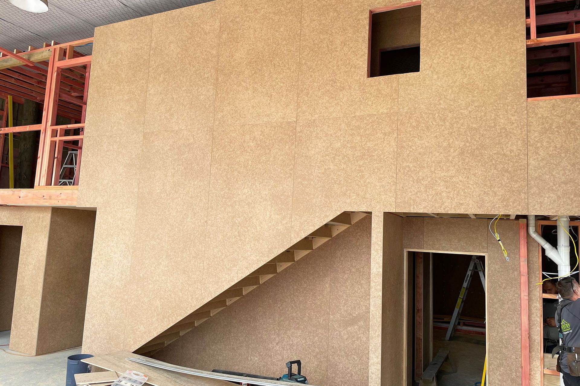 Triboard's dimensionally stable core provides superb load bearing and screw holding capabilities.