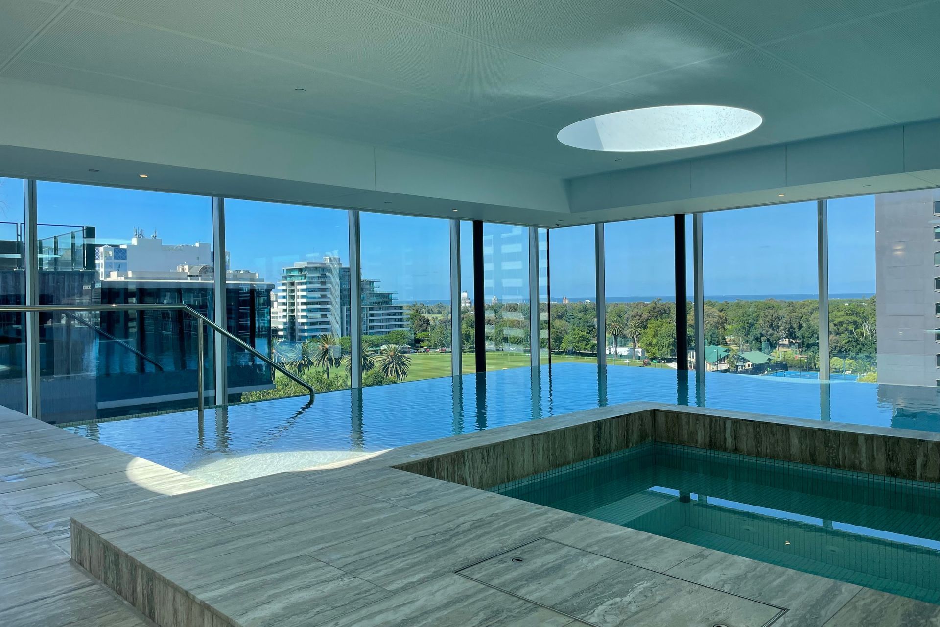 SwissGrip was applied to floor surrounding this indoor pool.