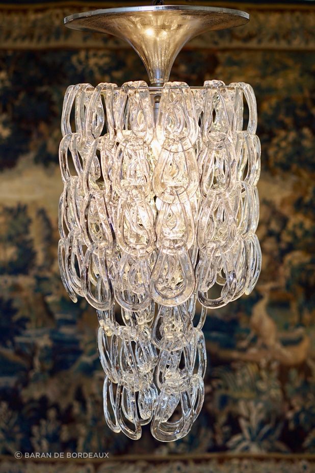 An vintage Murano glass chandelier from Baran de Bordeaux.