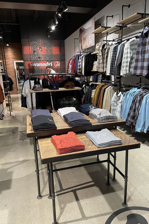 Swanndri nailed the rustic industrial look in their store fit-out.