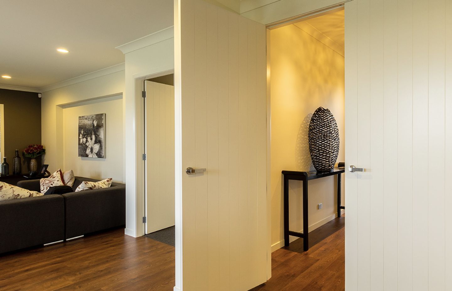 A large door can act as a statement piece.