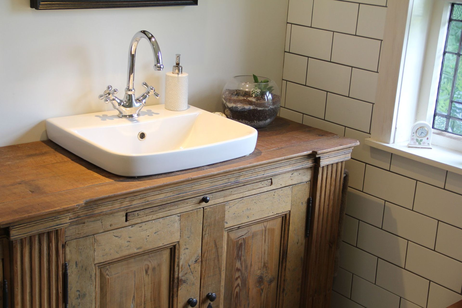 A bit of country appeal for farmhouse styling with this bathroom vanity in Kaukapakapa.