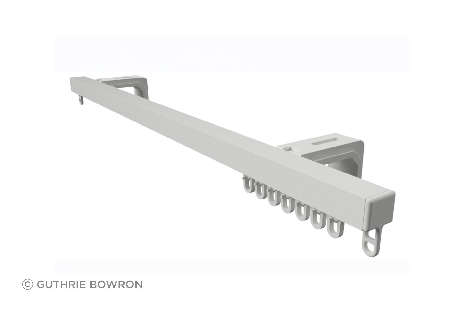 Klip Track KT1 Face Fixed - A clean conventional track suitable for most curtain types.
