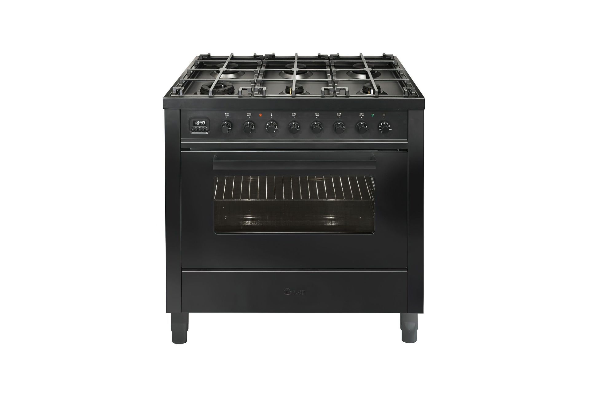 The ILVE Nero Lusso Freestanding Dual Fuel Oven has precision thermostatic technology that allows for rapid heating from 0-250°C.