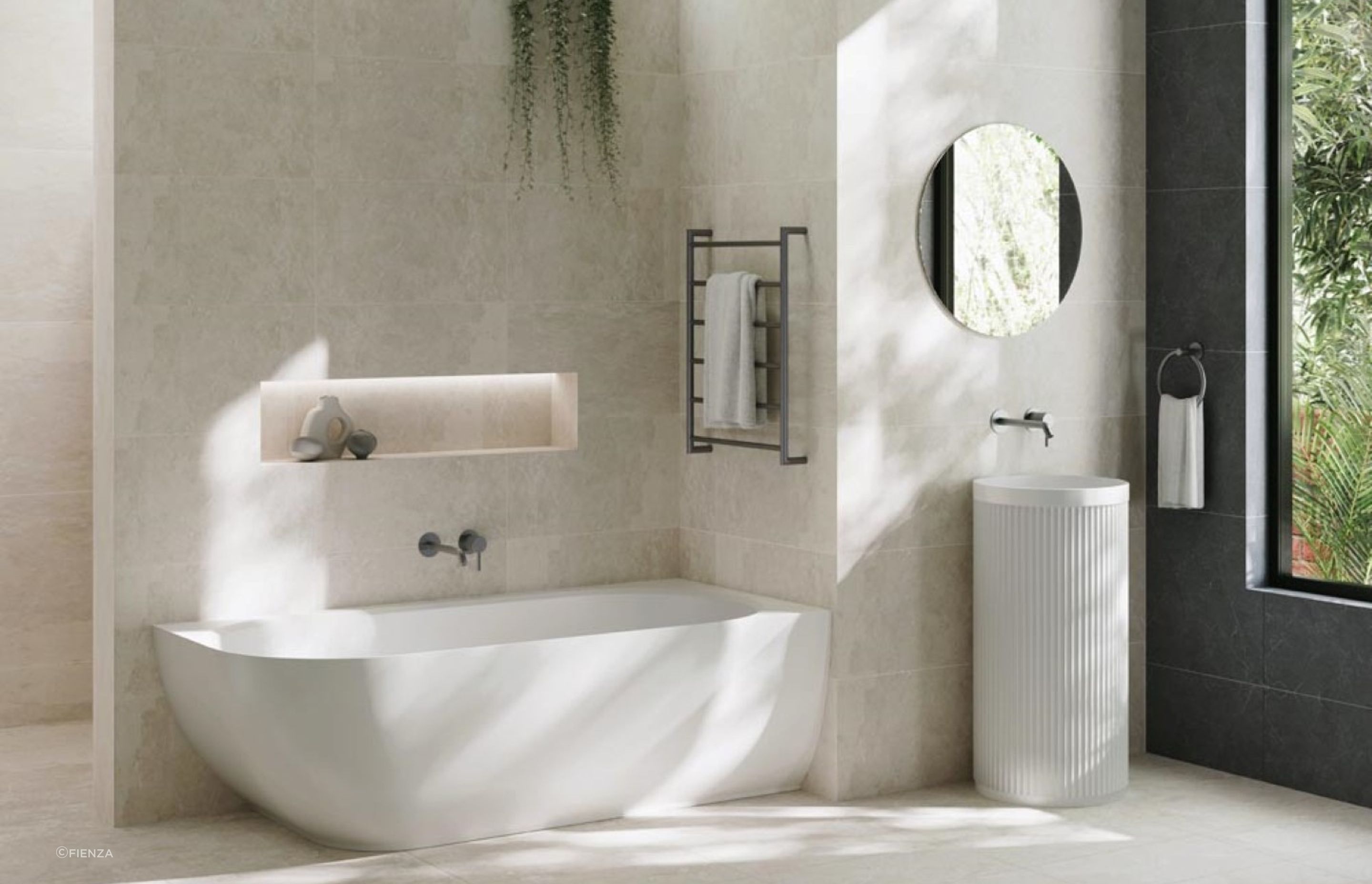 The Matta Solid Surface Corner Bath is a lavish choice that can fit stylishly into a corner to maximise floor space.