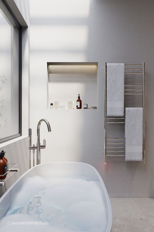 Quality stainless steel accessories and bathroom ware ensures durability.