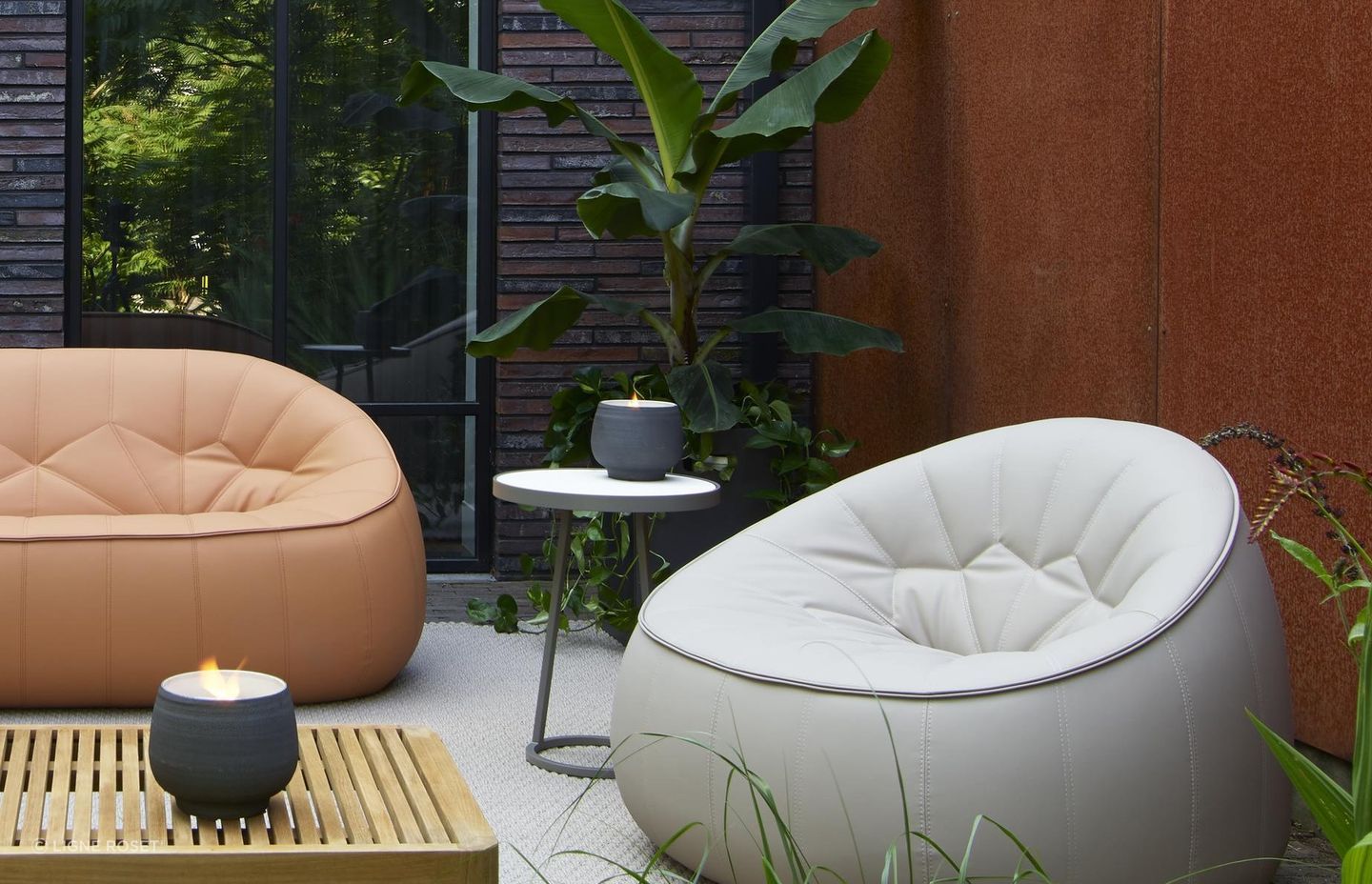Inspired by a hotel design concept in Marrakech, the Outdoor Ottoman by Noé Duchafour-Lawrance offers unparalleled comfort.